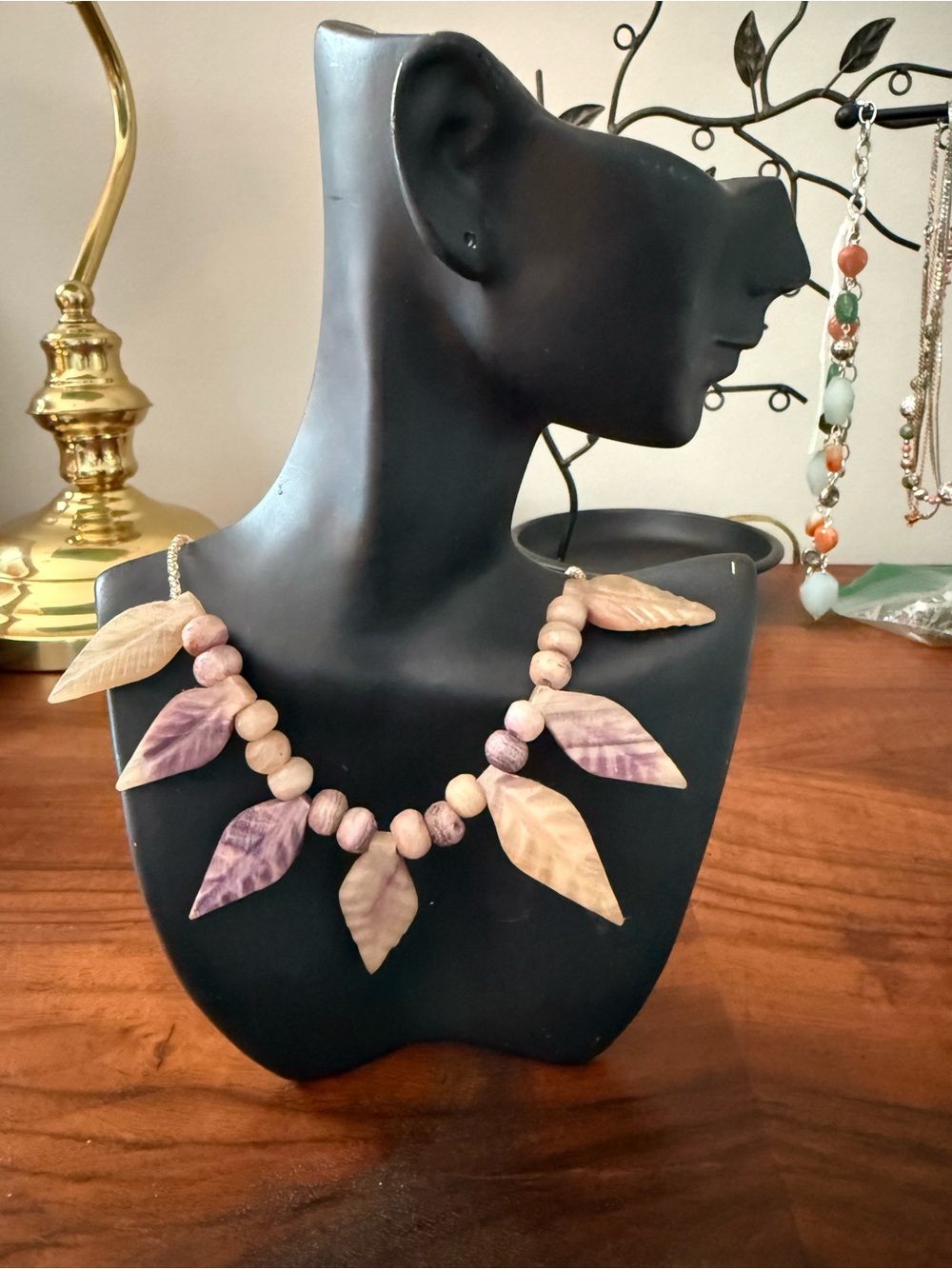 Handcrafted Gemstone and Beaded Bohemian Style Statement Necklace